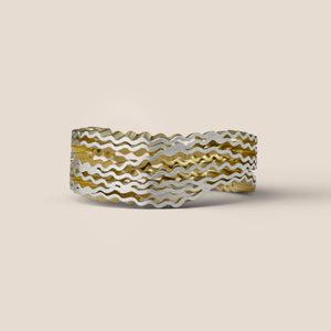 Strata Wrap Ring - Silver and Gold-plating