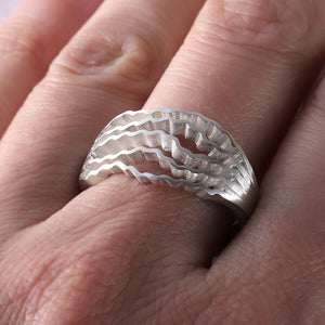 Statement Strata Ring - Silver