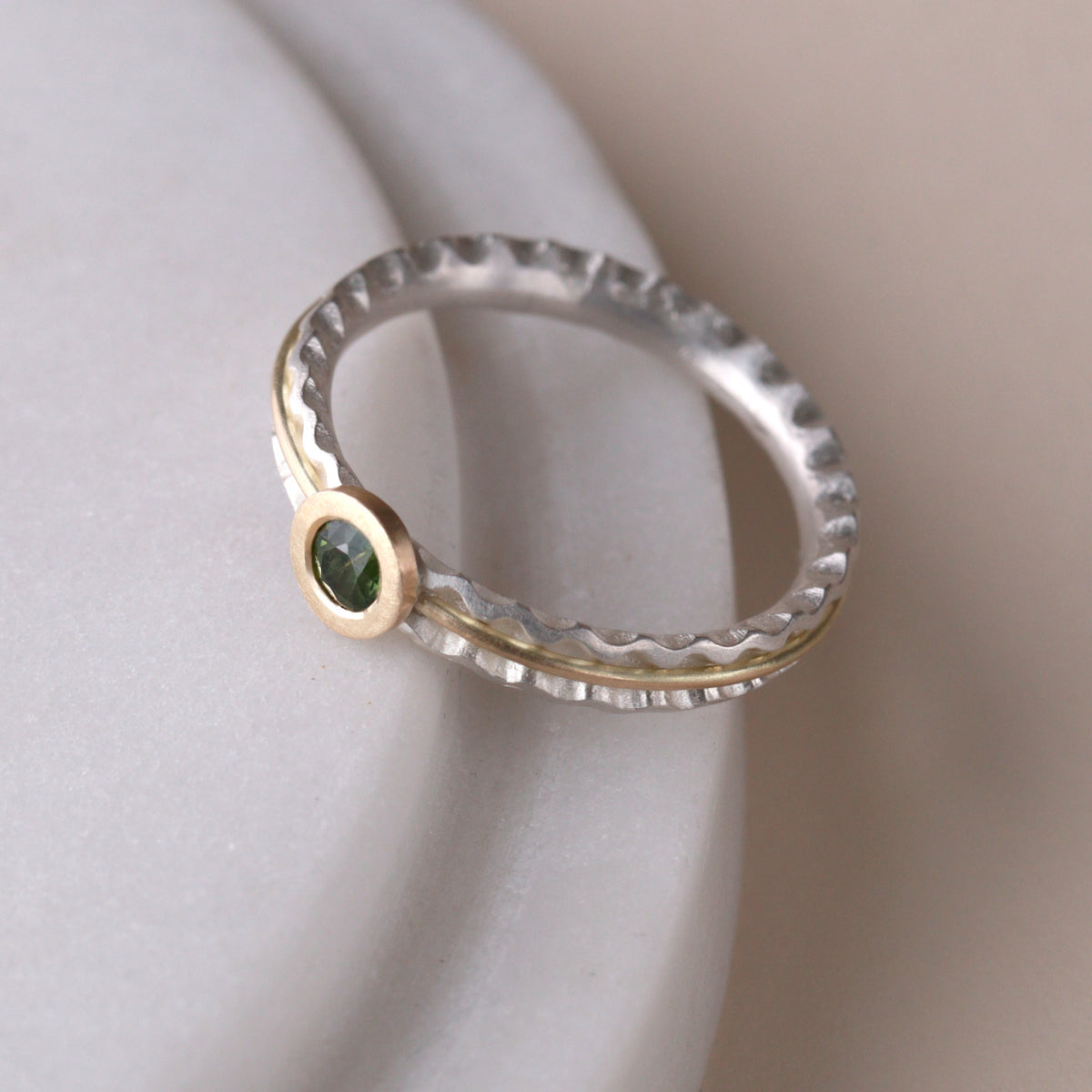 Embrace Ring - Green Sapphire