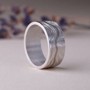 Contours Ring - Wide - Silver & White Gold