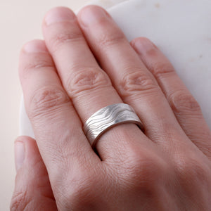 Contours Ring - Wide - Silver & White Gold