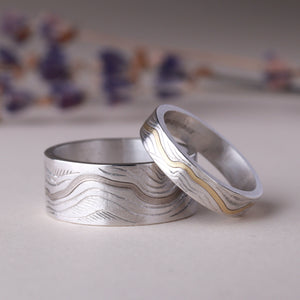 Contours Ring - Wide - Silver & White Gold