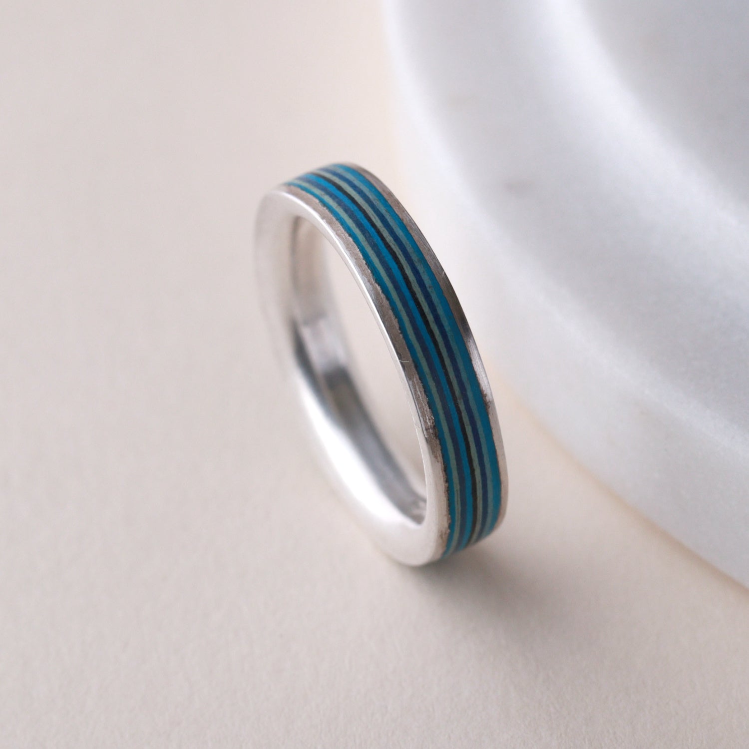 Paper & Silver Ring - Turquoise