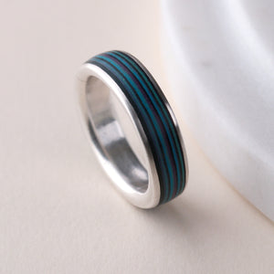 Paper & Silver Ring - Blue/Green