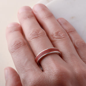 Paper & Silver Ring - Deep Orange