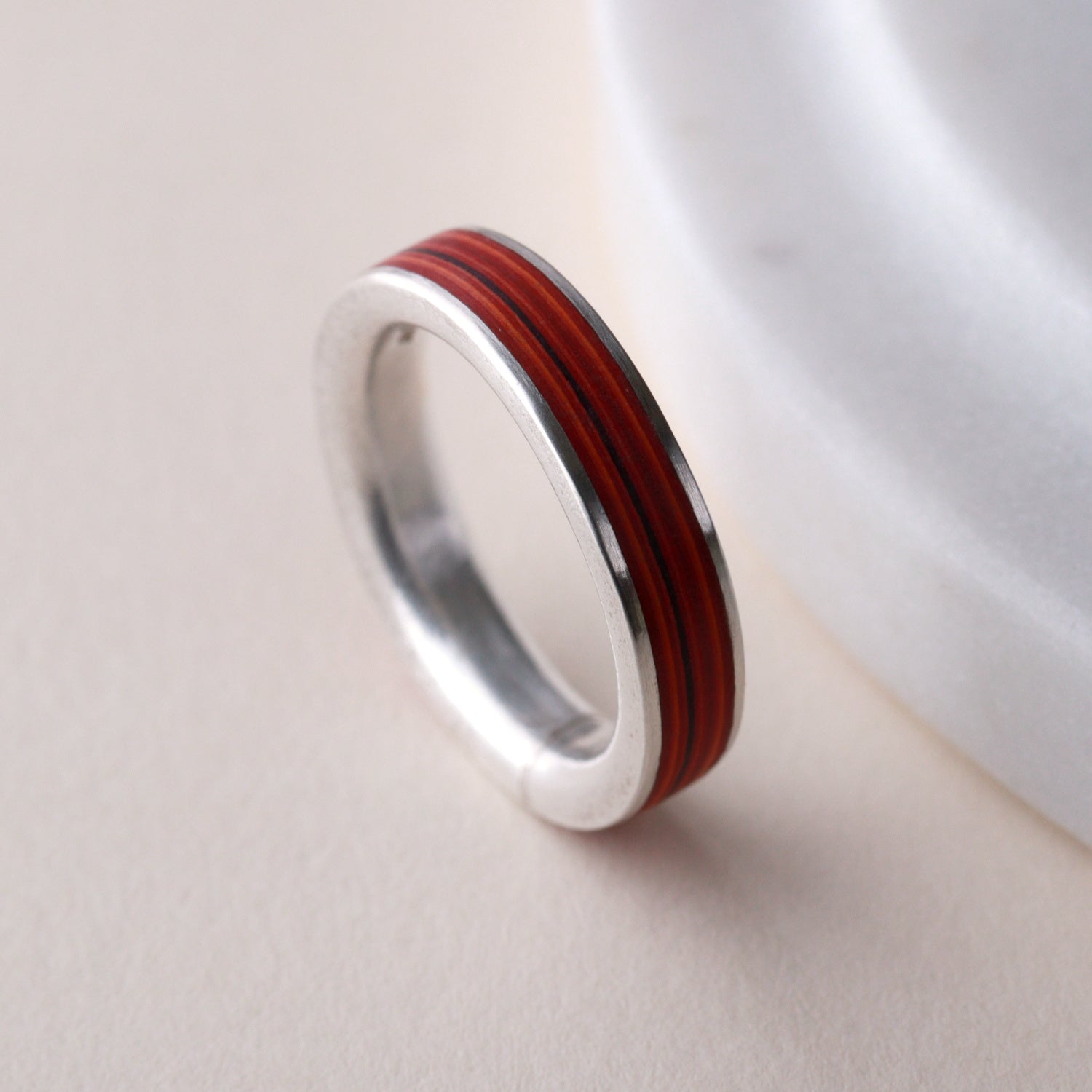 Paper & Silver Ring - Deep Orange