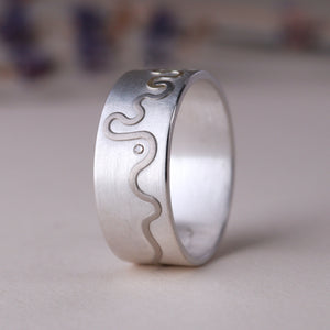 River Ring - Silver, Gold & Diamonds