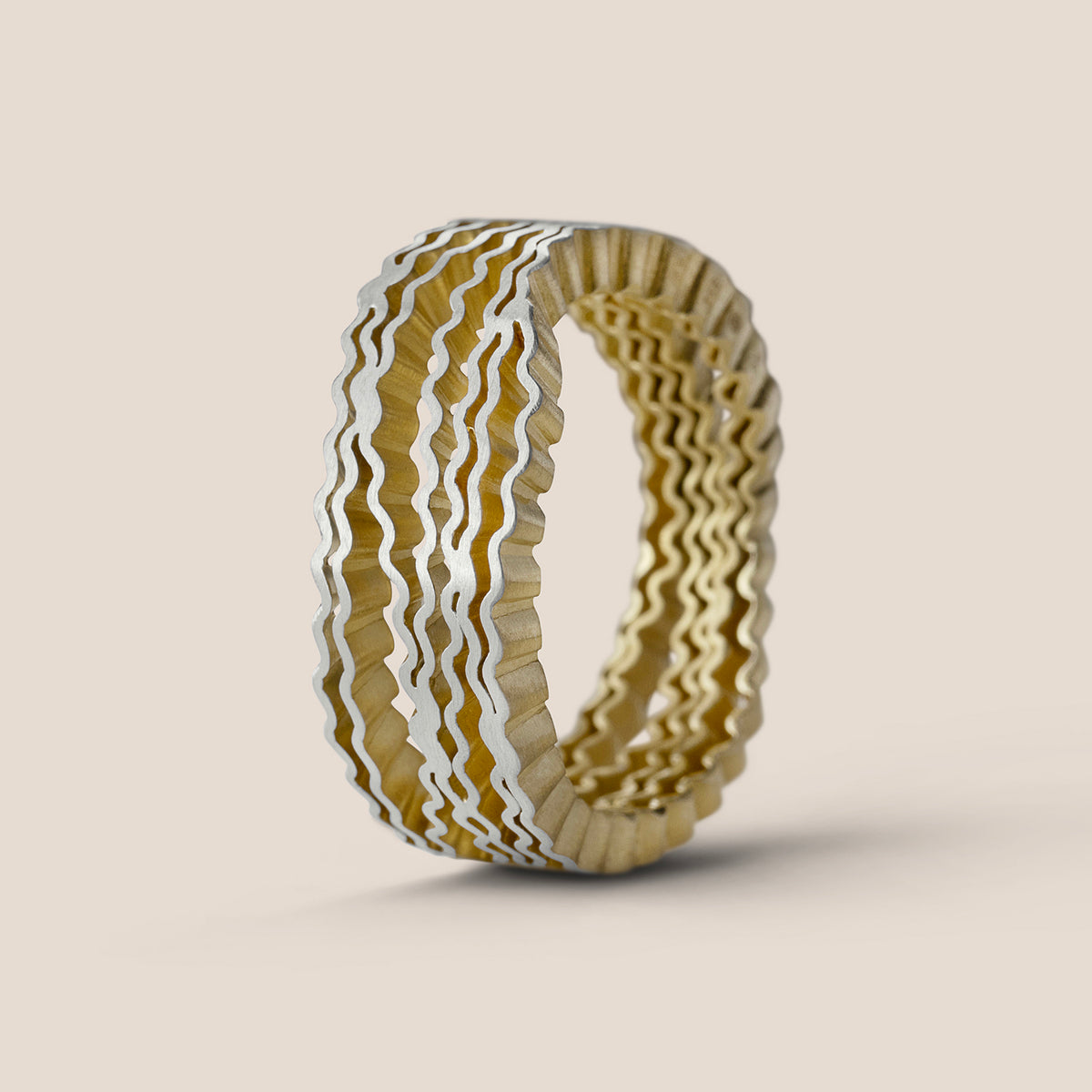 Strata Wrap Ring - Silver and Gold-plating