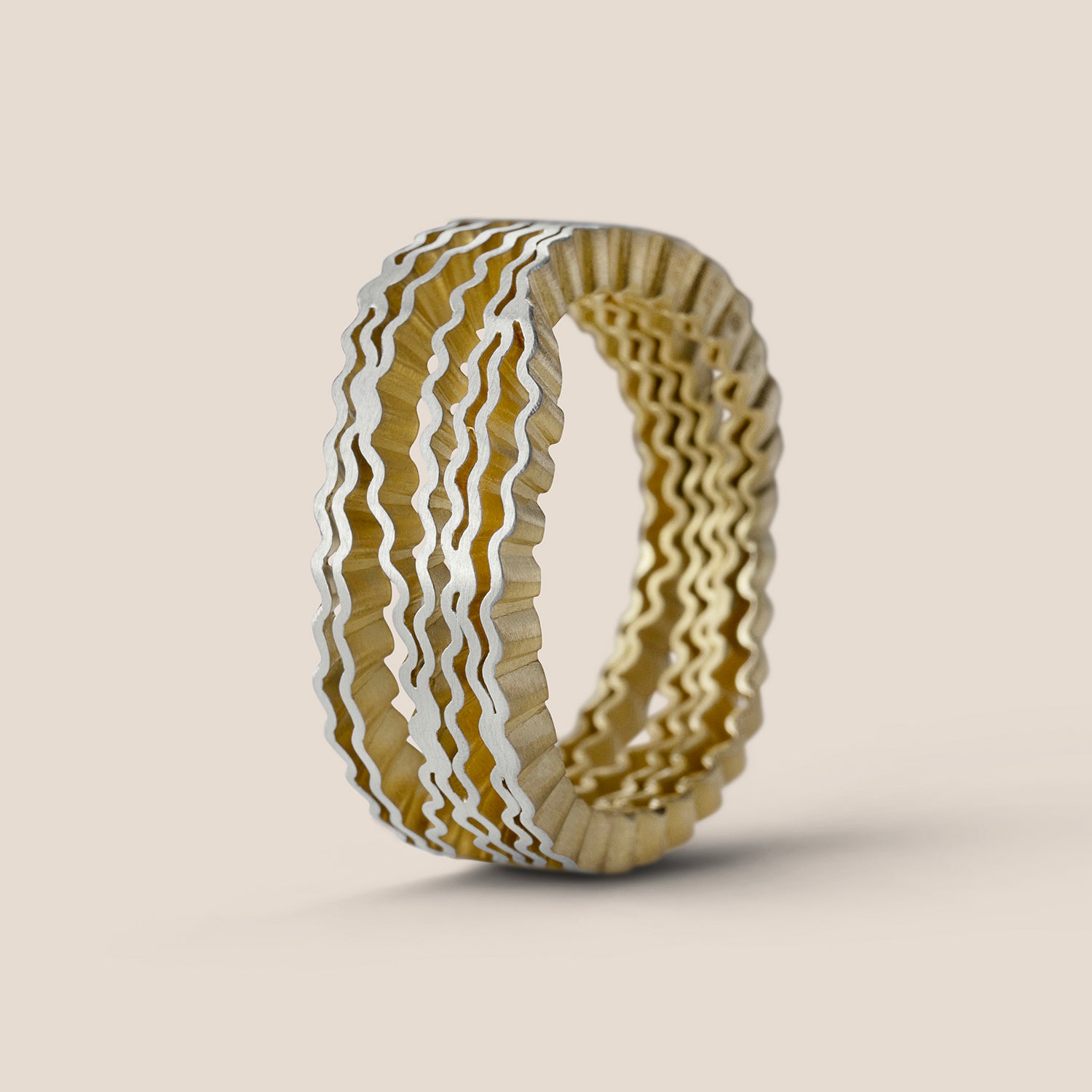 Strata Wrap Ring - Silver and Gold-plating