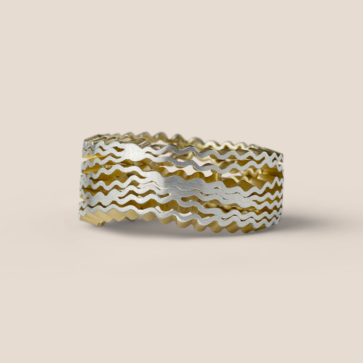 Strata Wrap Ring - Silver and Gold-plating