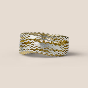 Strata Wrap Ring - Silver and Gold-plating