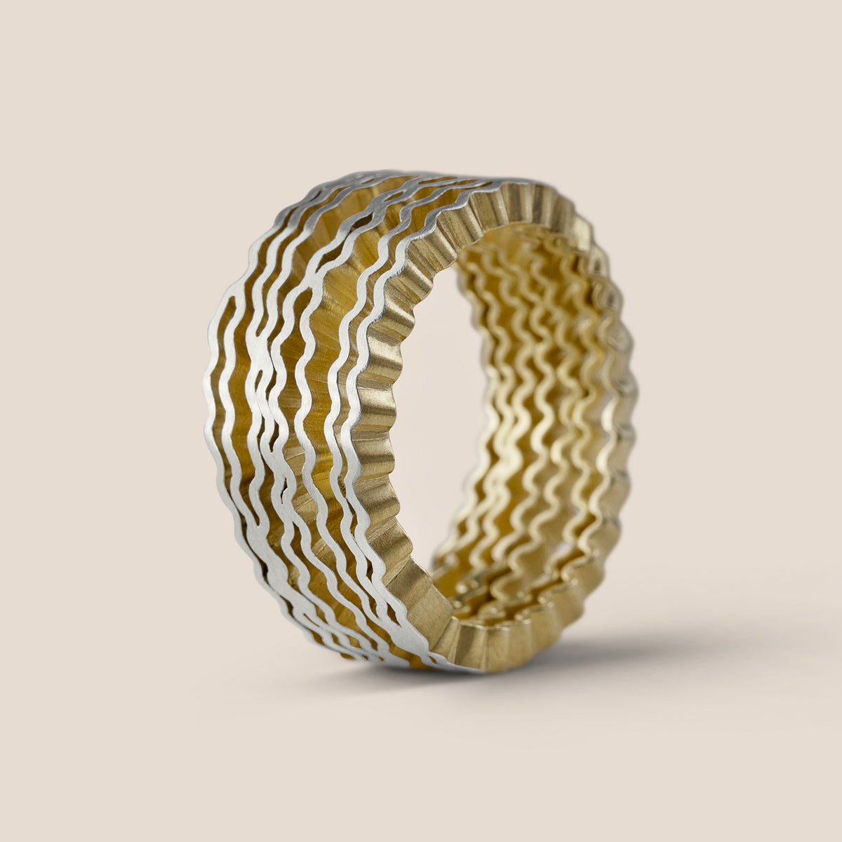 Strata Wrap Ring - Silver and Gold-plating