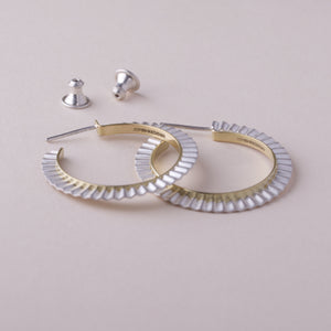 NEW - Strata Hoop Earrings - Silver & Gold