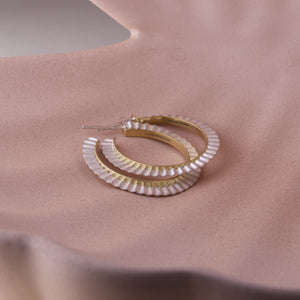 Strata Hoop Earrings - Silver & Gold