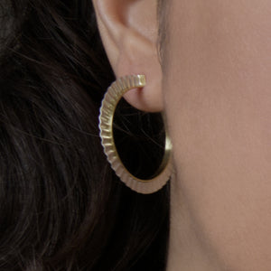 Strata Hoop Earrings - Silver & Gold