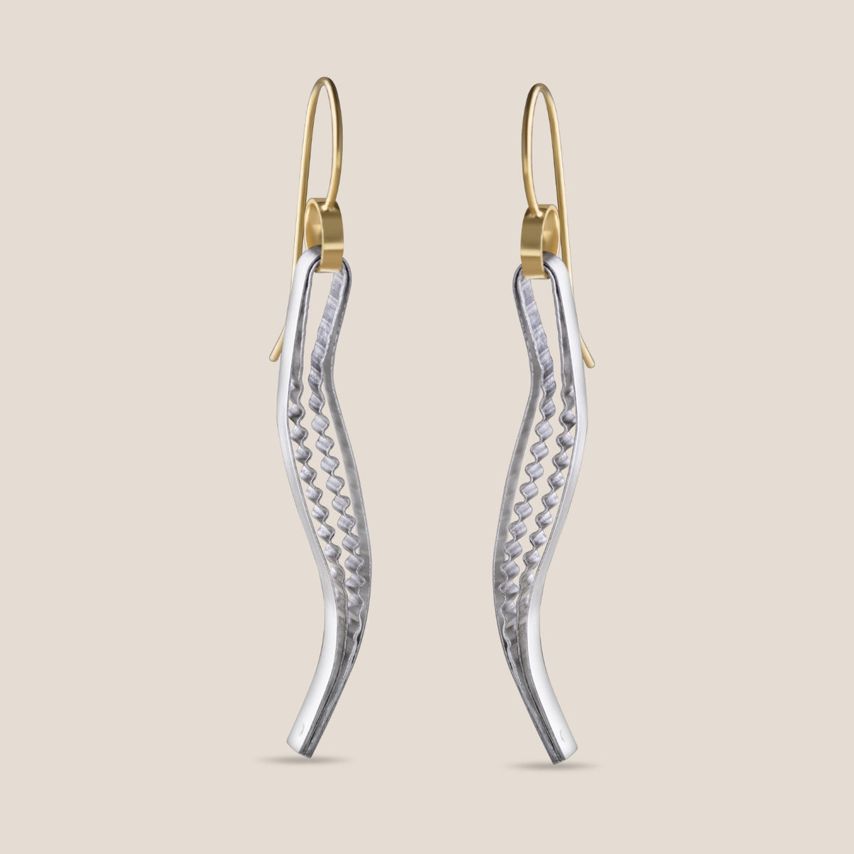 Strata Drop Earrings - Smooth & Ridged