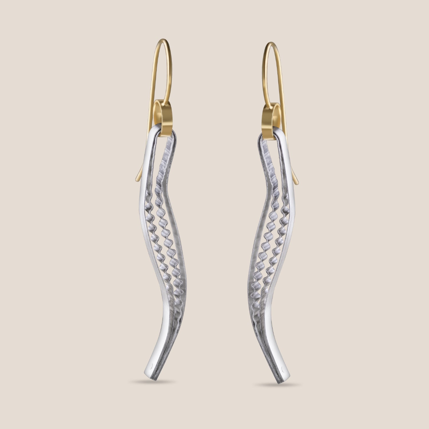 Strata Drop Earrings - Smooth & Ridged
