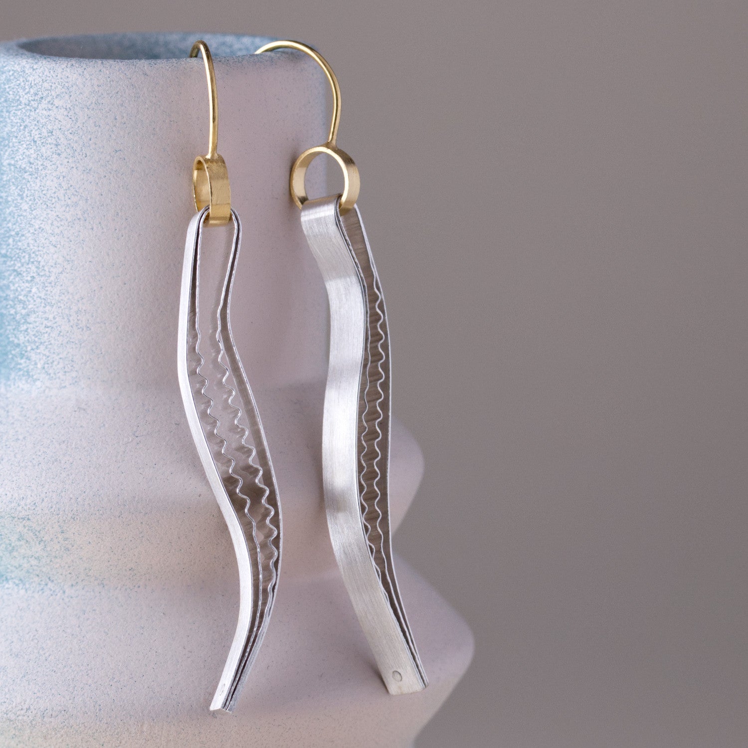 Strata Drop Earrings - Sample - Smooth and Ridged