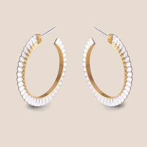 Strata Hoop Earrings - Silver & Gold