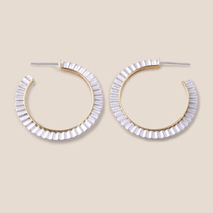 Strata Hoop Earrings - Silver & Gold