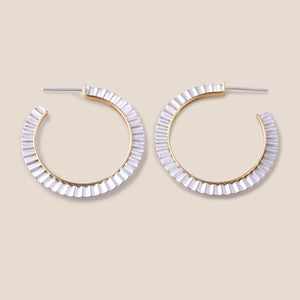 NEW - Strata Hoop Earrings - Silver & Gold