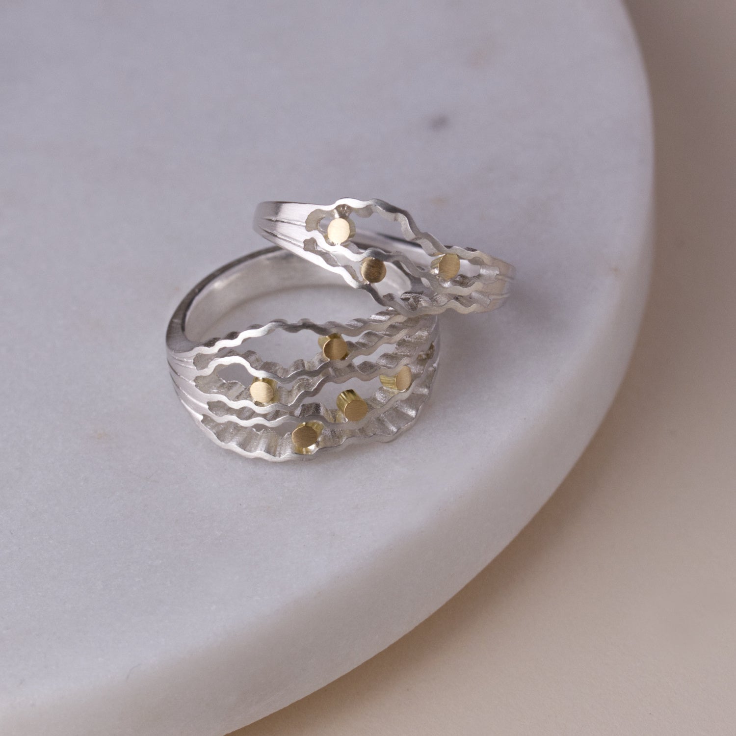 NEW - Strata Ring - Silver and Gold