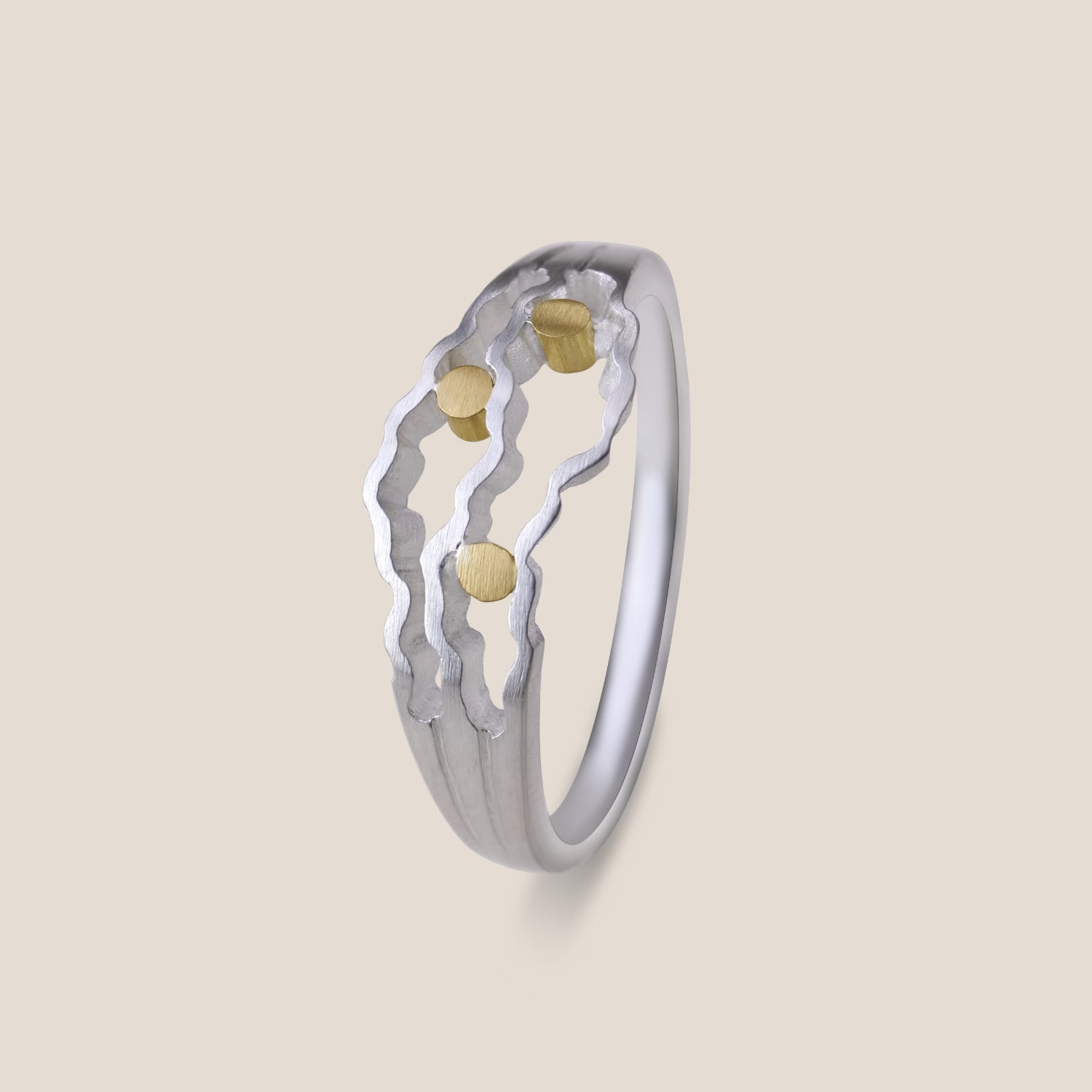 NEW - Strata Ring - Silver and Gold