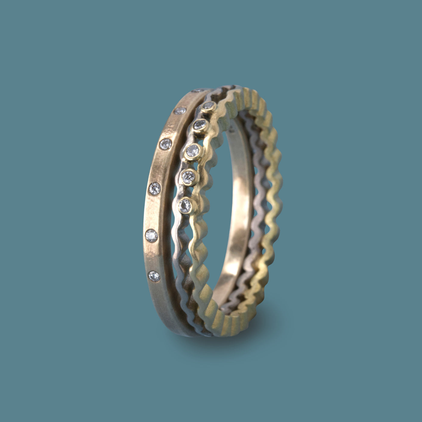 Celestial & Strata Rings Set - Gold
