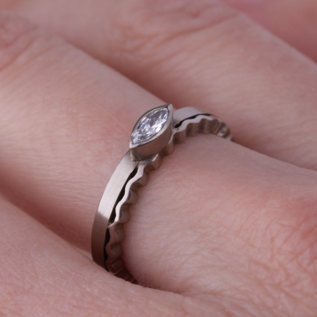 Marquise Diamond Ring - White Gold