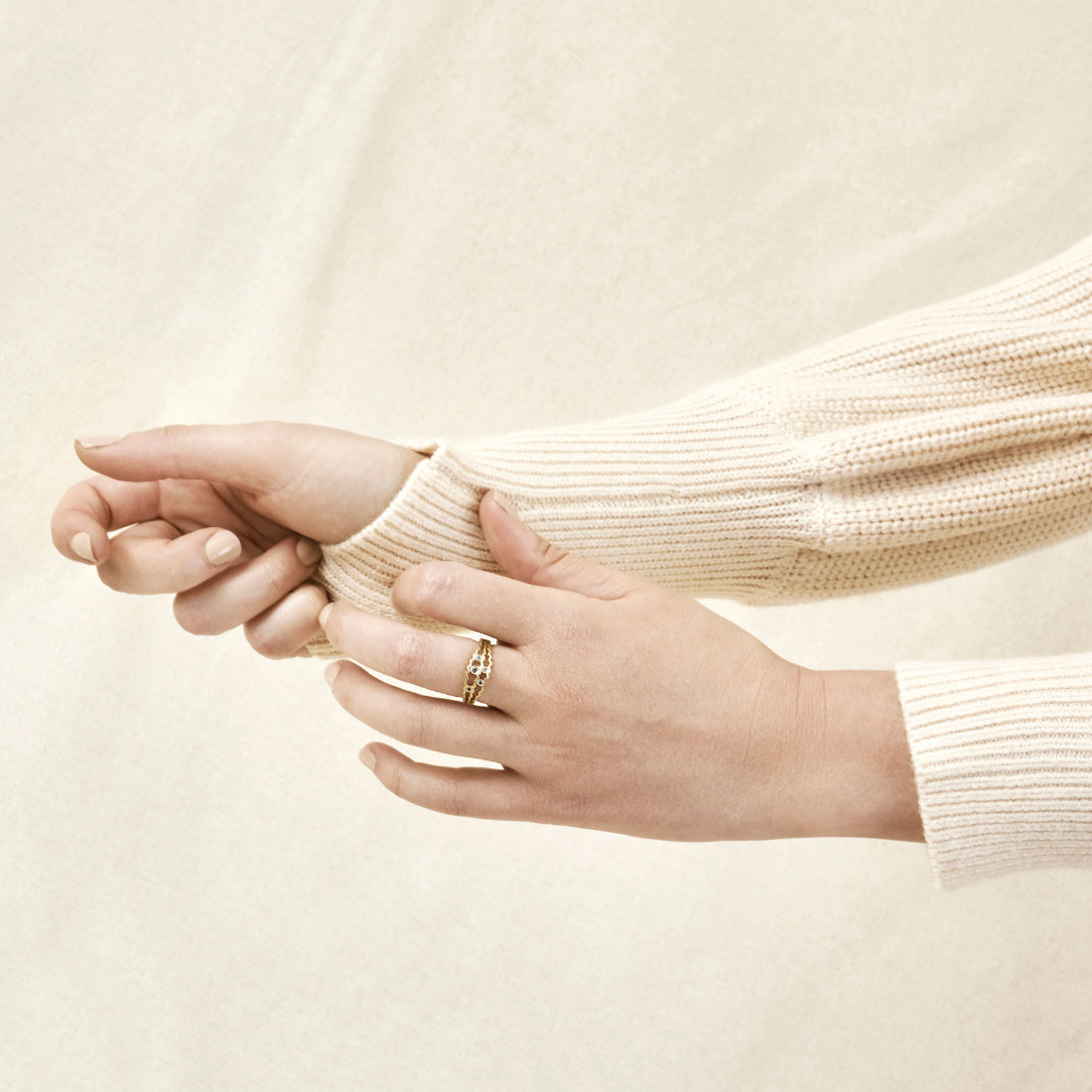 Strata Ring - Gold with Blue Sapphires