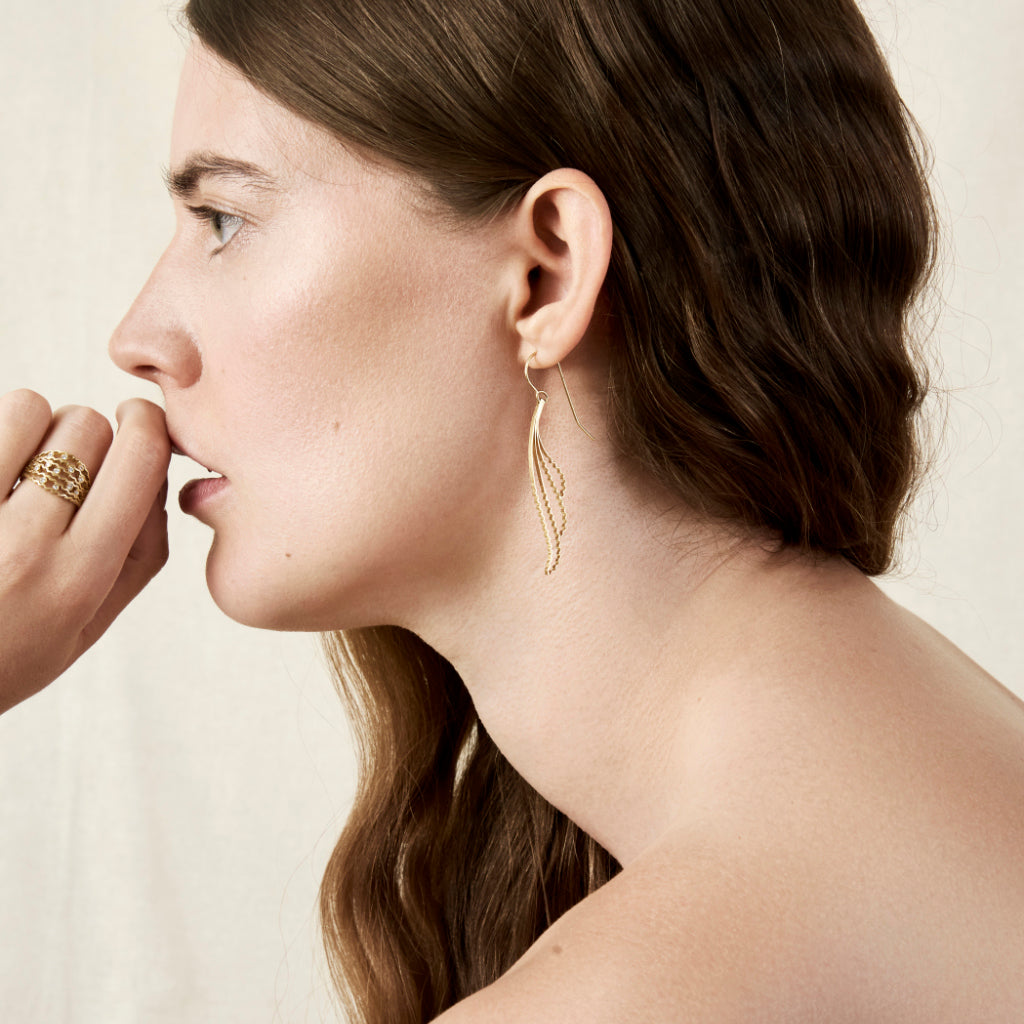 Cloud Earrings - Gold Plated Silver or Fairmined  18ct Gold