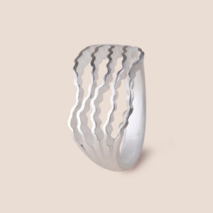 Statement Strata Ring - Silver