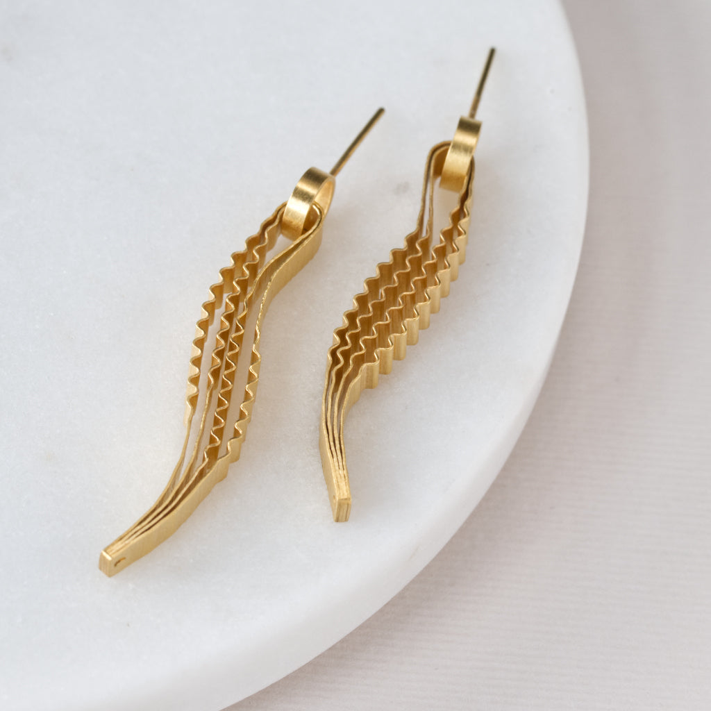 Strata Earrings - Gold Plated Silver