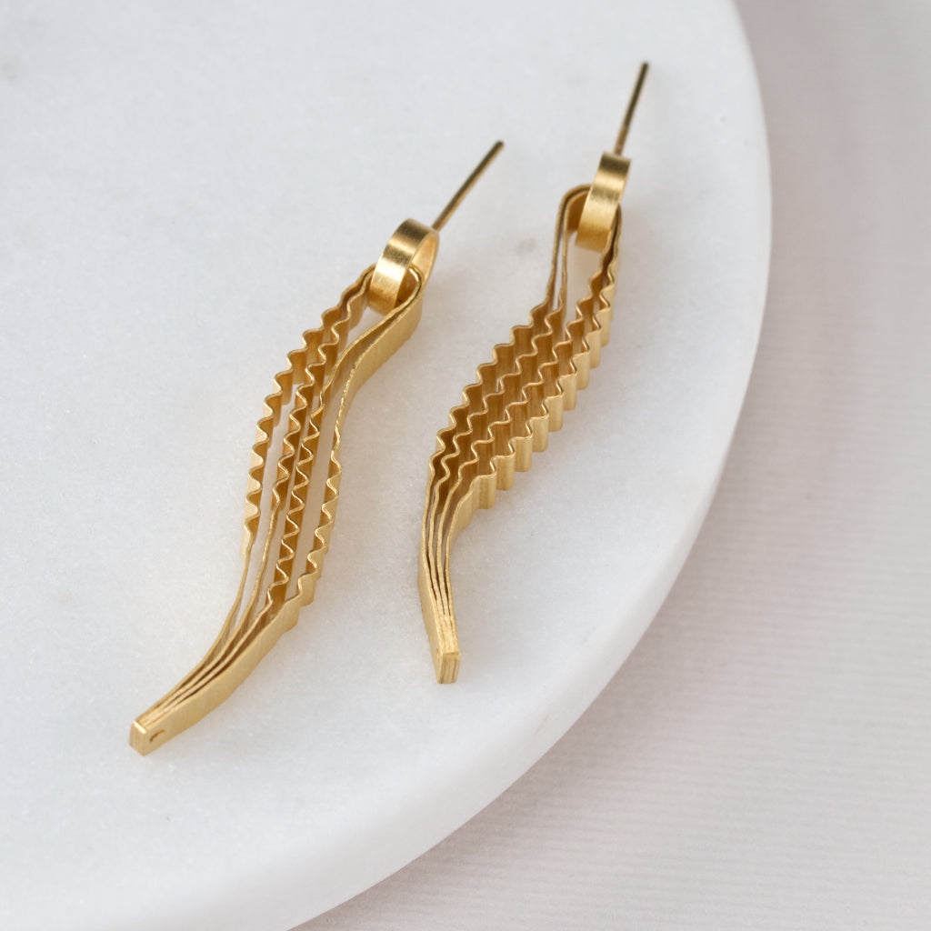 Strata Earrings - Gold Plated