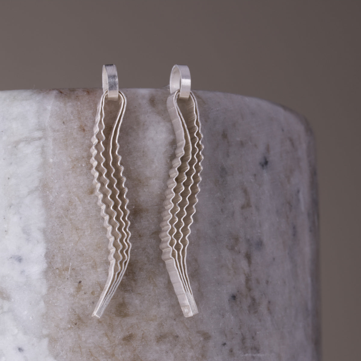 Strata Earrings - Silver
