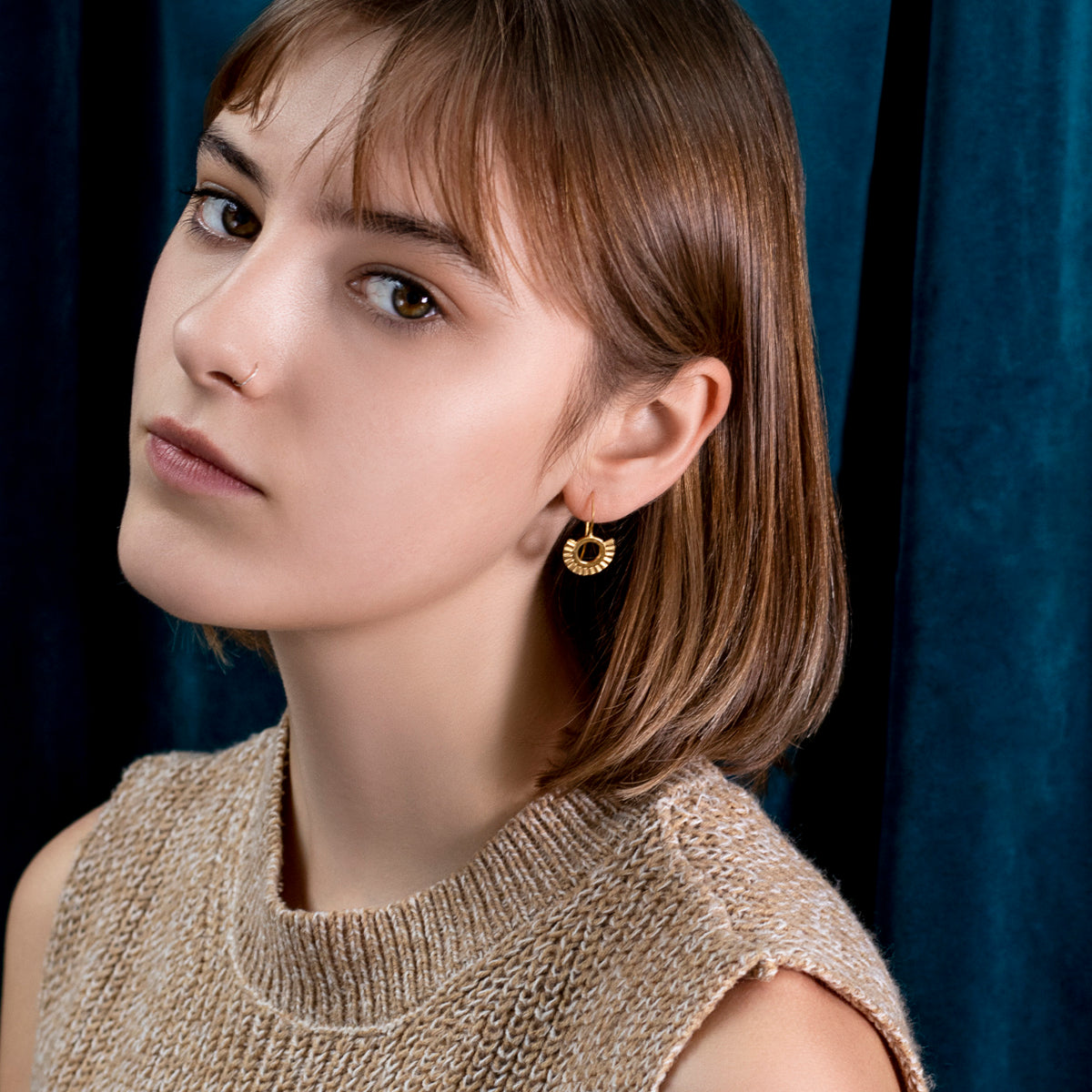 Sunray Drop Earrings - Gold Plated Silver